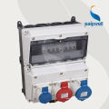 Kundenspezifischer wasserdichter 3P + E 32A 380V-Kombinationssteckdose-Kasten